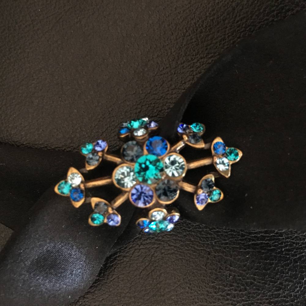 Michal Negrin pink Swarovski Crystal flowers Women